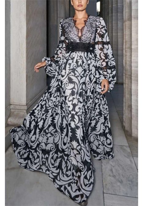 Long dress with baroque pattern MISCHALIS | dress | A4 86493